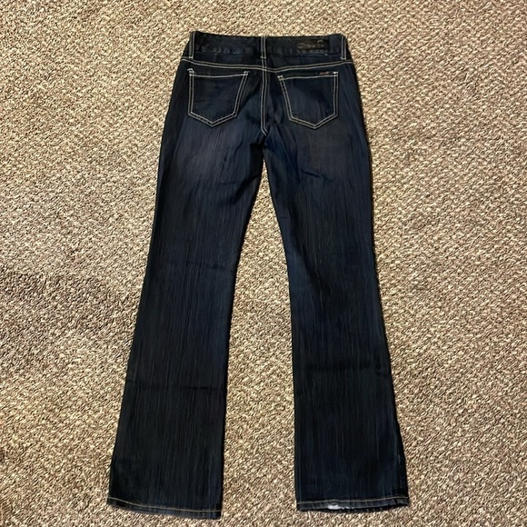 Seven 7 Bootcut Jeans Women’s 28 Dark Wash Denim Distressed Cowgirl Mid-rise - Picture 10 of 16